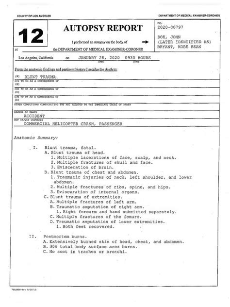 gigi bryants autopsy report|Gigi Autopsy Report: PDF, In